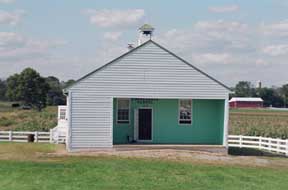 A one-room Amish schoolhouse.
